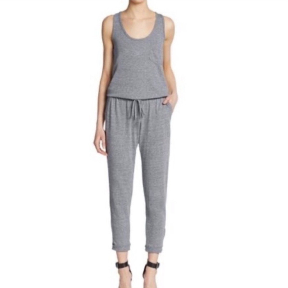 C&C California Light‎ Gray Sleeveless Comfy Pockets Jumpsuit Size-M Summer